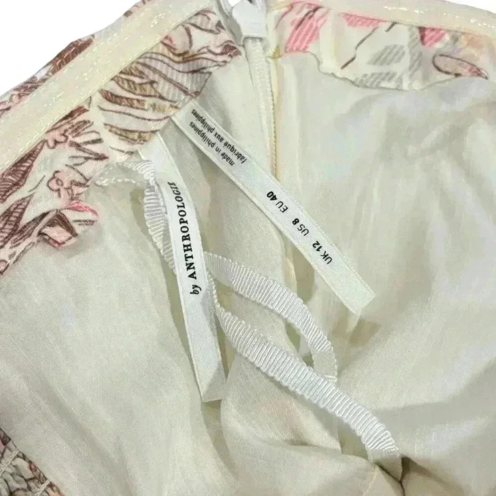 Bohemian Strapless Maxi Dress By Anthropologie - UK 12 US 8 EU 40 Floral Flowy - Picture 5 of 8